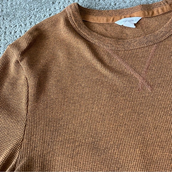 NWOT Men's Aeropostale Waffle Style Long Sleeve size Medium in Burnt Orange - Picture 4 of 4